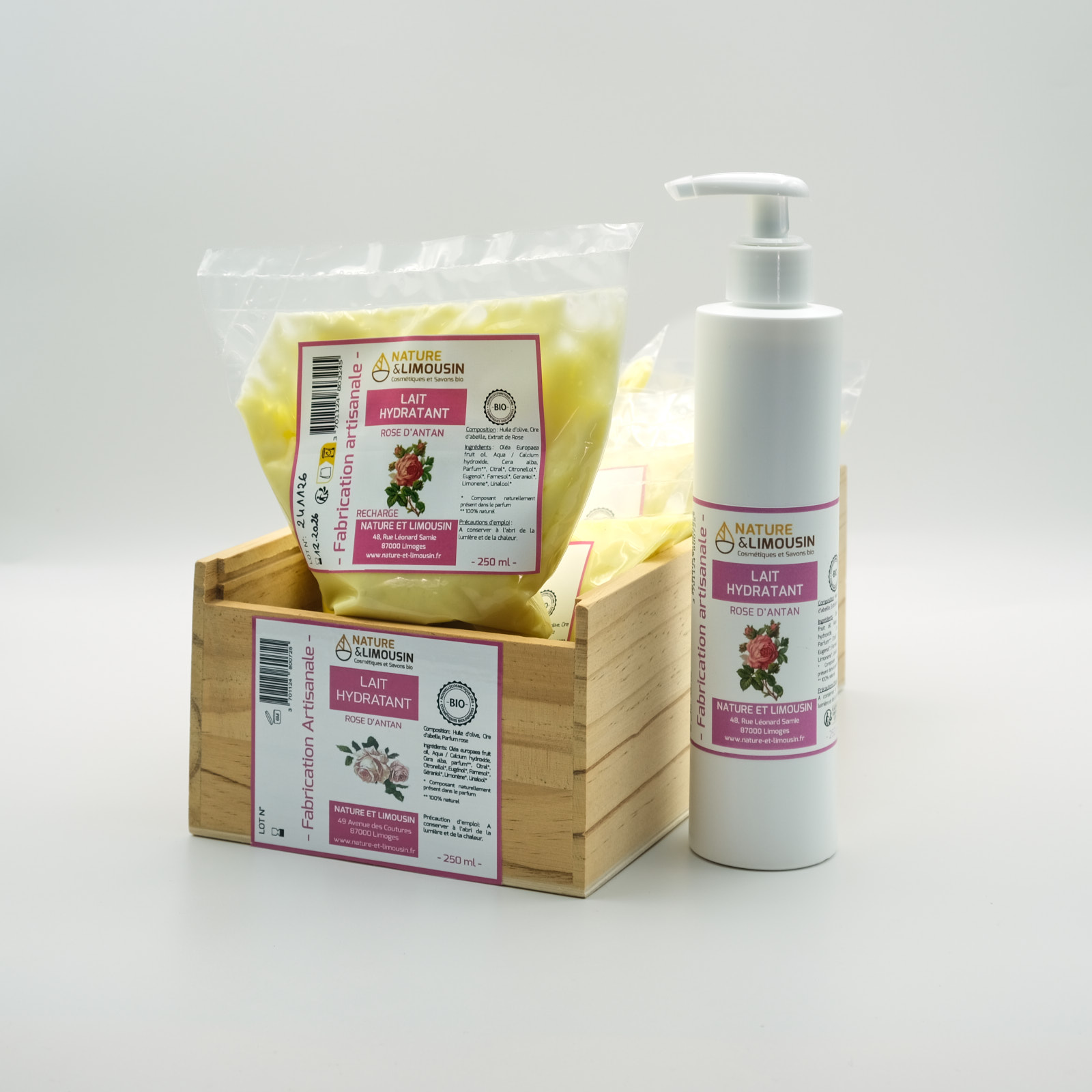 lait hydratant rose d'antan