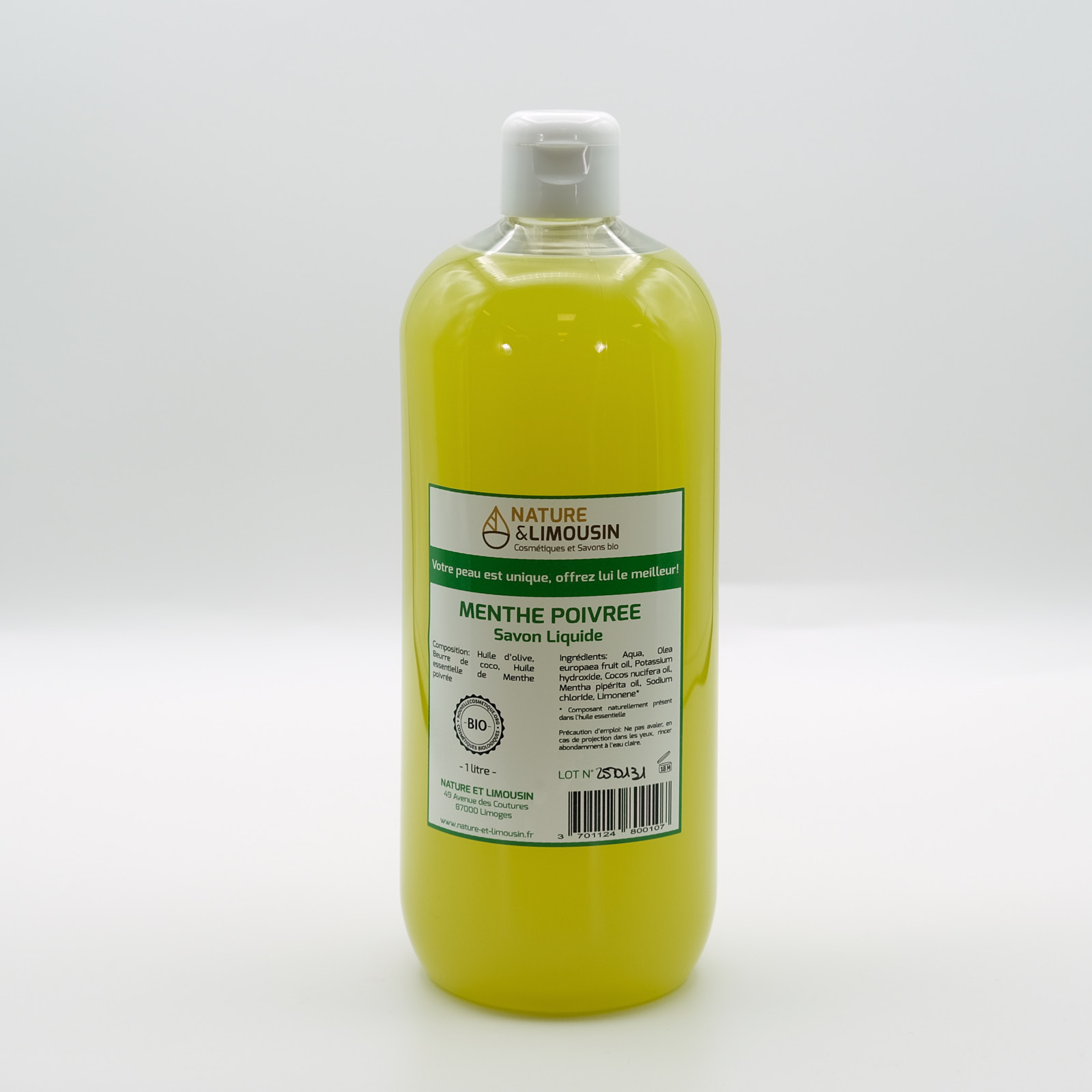 savon liquide menthe poivrée